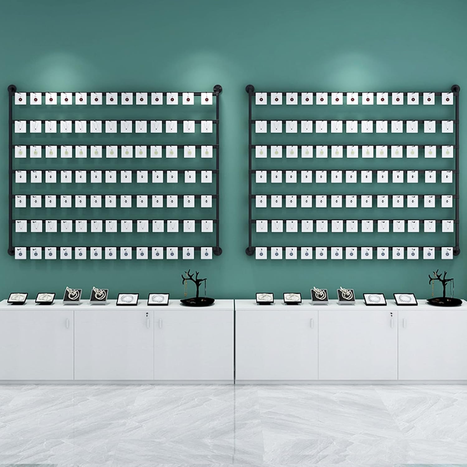 Earring Holder Hanging Jewelry Organizer, Wall Mounted Earring Hanger - Retail Store Showcase Shelf for Socks, Clothes, Necklace Hooks & More