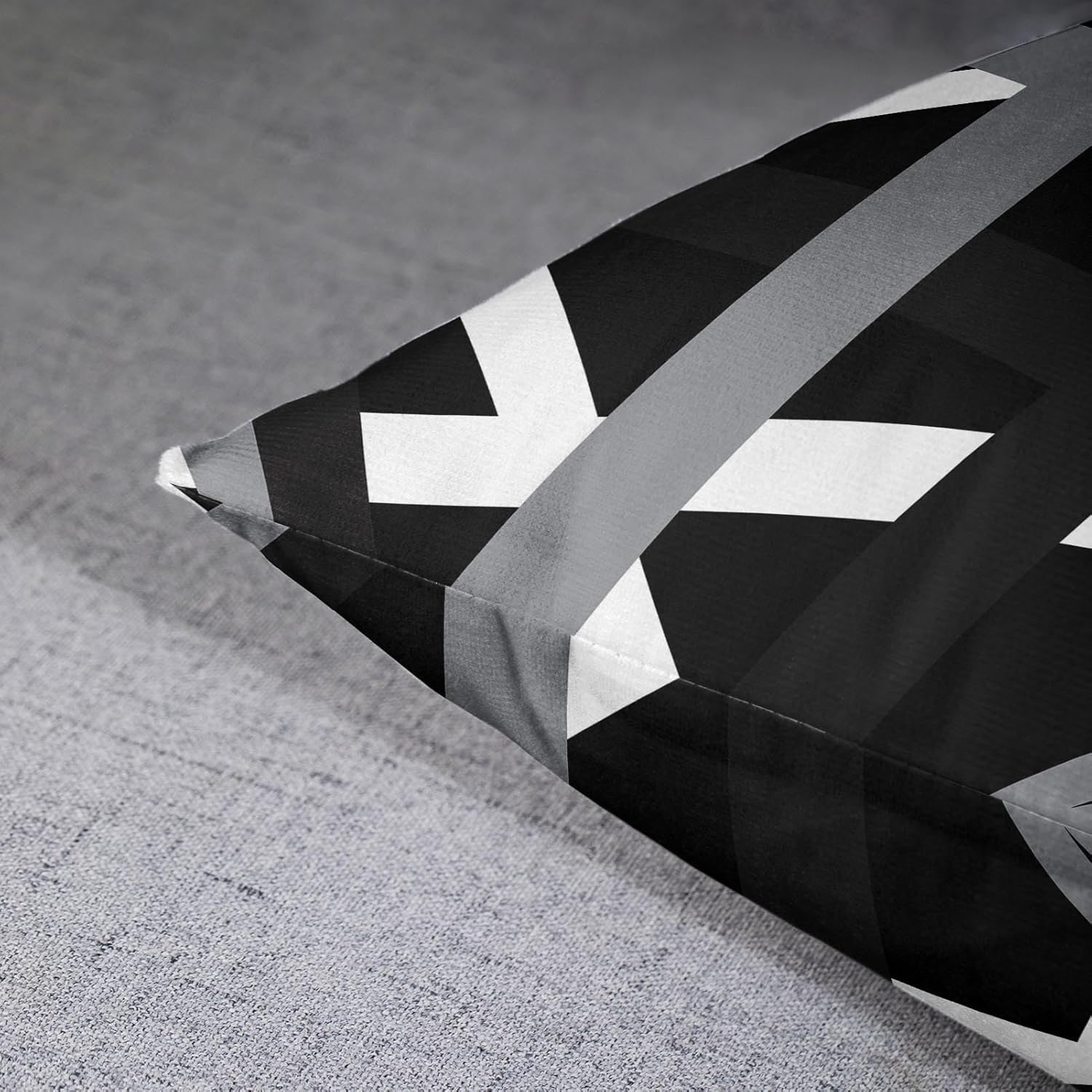 Emvency Set of 2 Throw Pillow Cover Gray Black Stripes Design Retro Decorative Pillow Case Striped Home Decor Square 18x18 Inch Cushion Pillowcase - Image 6