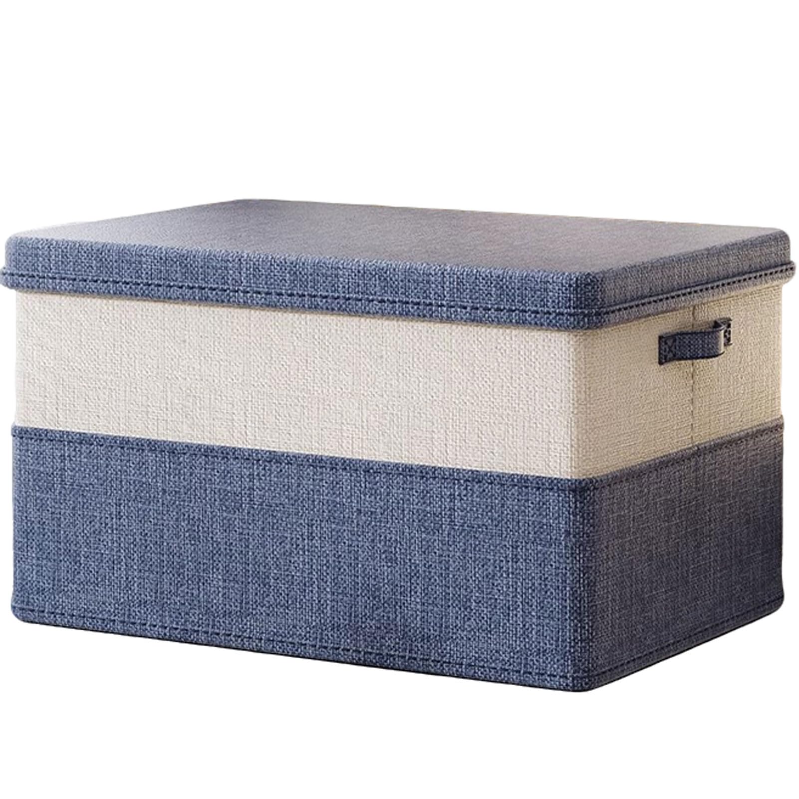 Boîte rangement vêtements empilable en tissu pliable grand format 44x30x29cm avec couvercle pour armoire