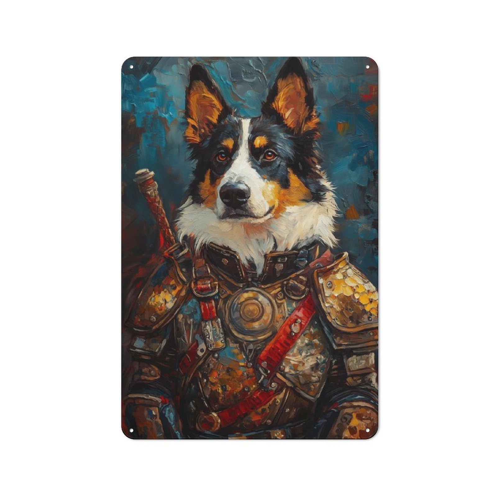 Junmoney Australian Shepard Protector Metal Plaque 30X20cm With For Hallway Wall, Rustic Decor, For Garage, Workshop And Man Cave Decoration