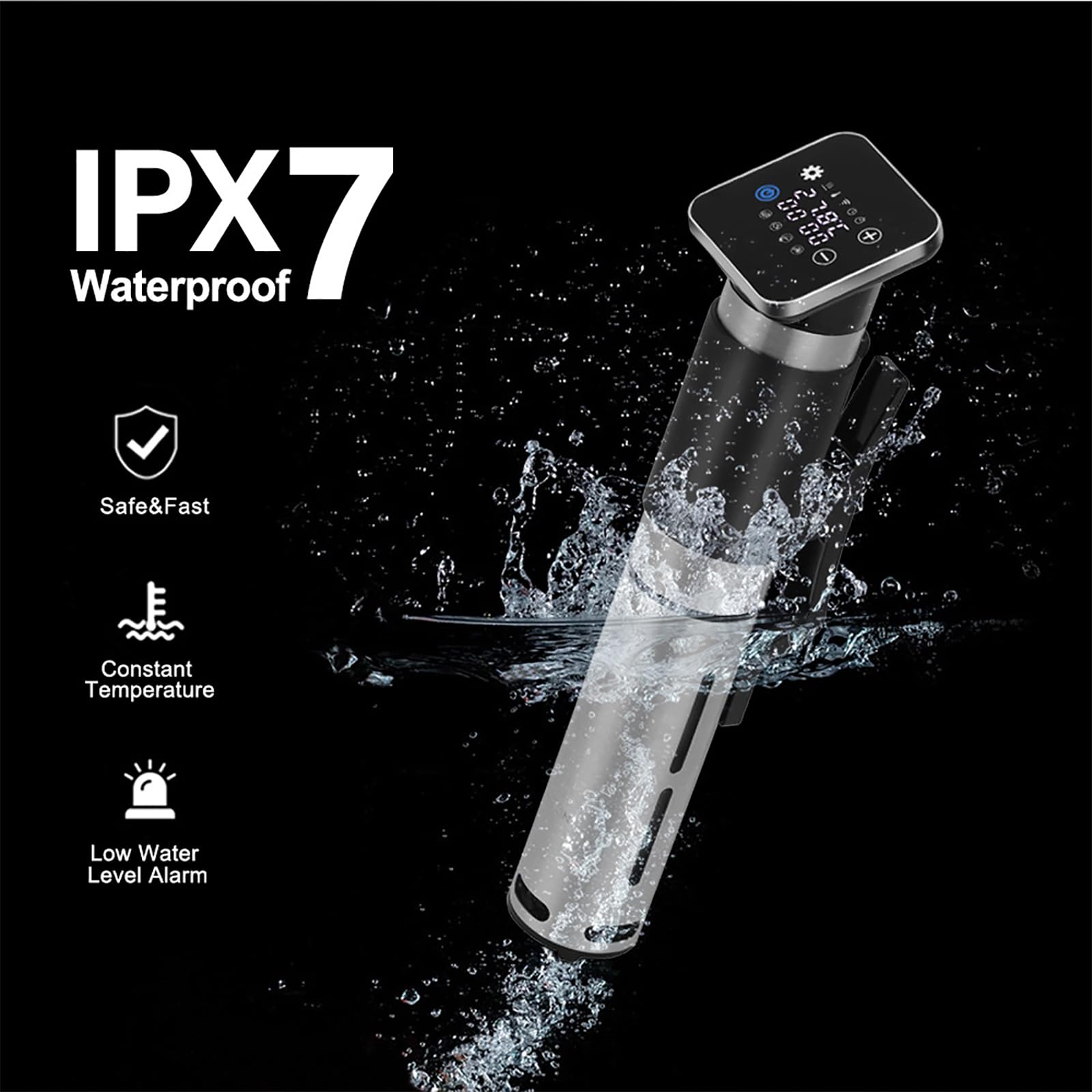 Urządzenie Do Gotowania Metodą Sous Vide O Mocy 1300 W, Urządzenie Do Gotowania Metodą Sous Vide Na Wodzie Z Cyfrowym Timerem, Regulacja Temperatury 0–90°C, Do Steków Wołowych