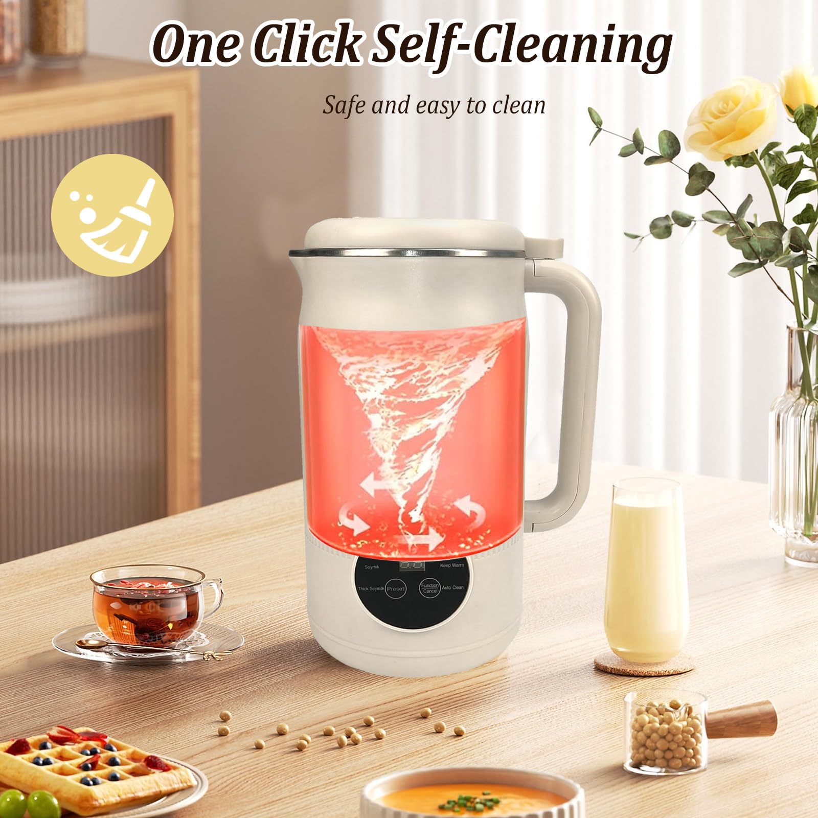 Macchina per latte di noci 8 in 1, robot da cucina 1200 ml, acciaio inox autopulente
