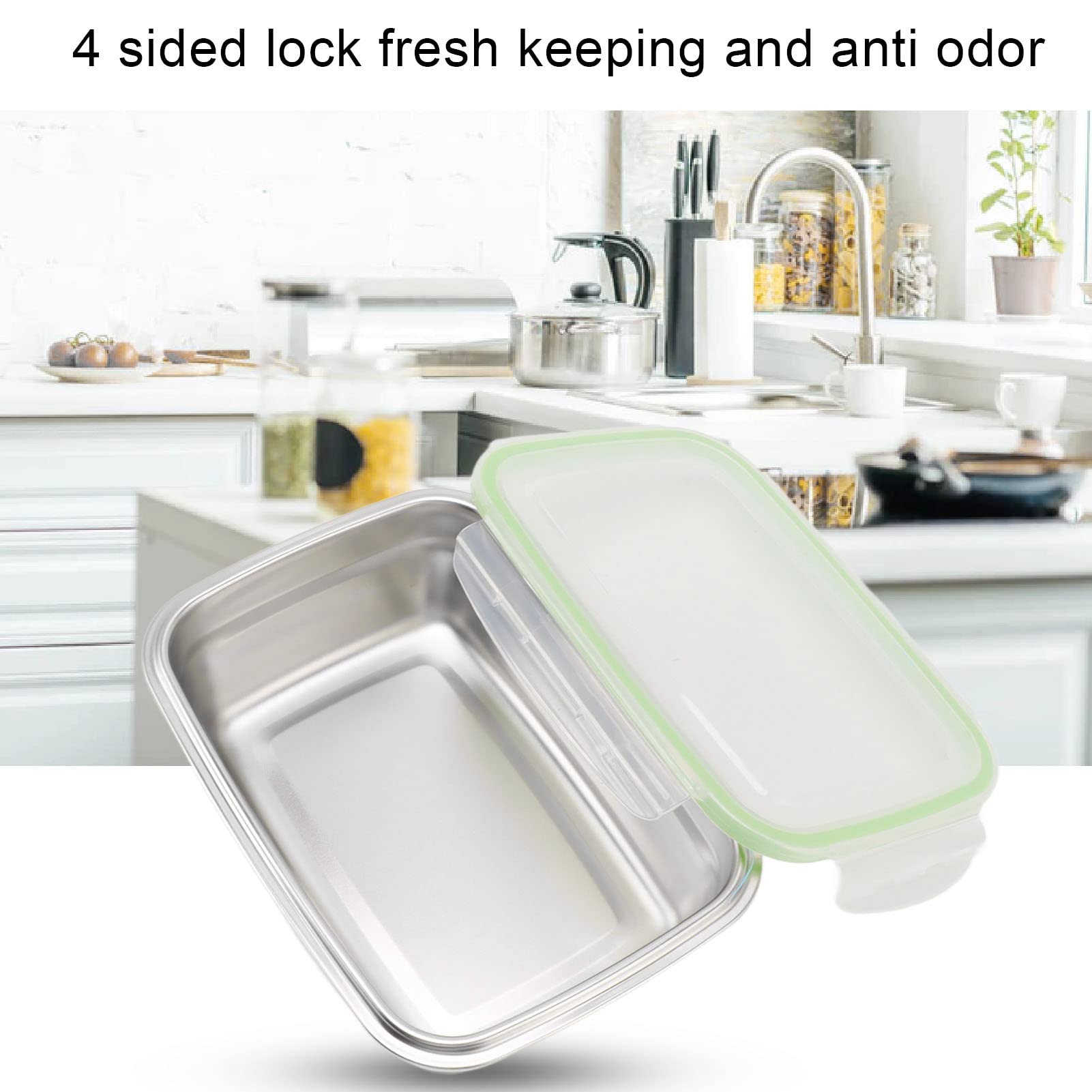 4 Fiabreras De Acero Inoxidable, Recipientes De Acero Inoxidable Con