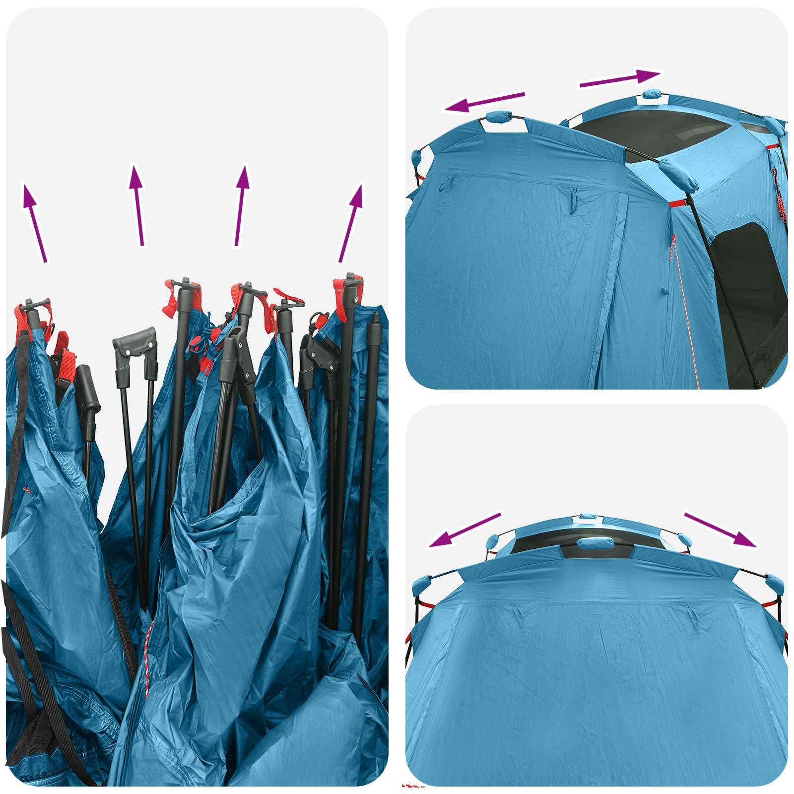 vidaXL Tienda de campaña instantánea con mosca impermeable para 3 personas, instalación rápida