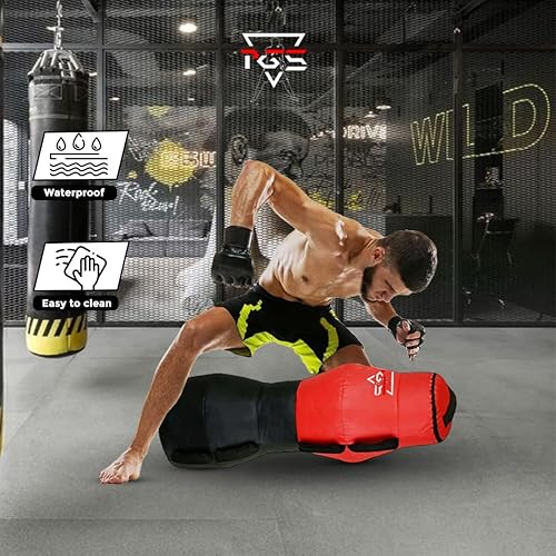 Miniatura 4 de PGS Maniquí de grappling con asas, saco de boxeo de suelo de MMA, tiro de entrenamiento de tierra y libra, esforzándose BJJ MMA Punching Dummy