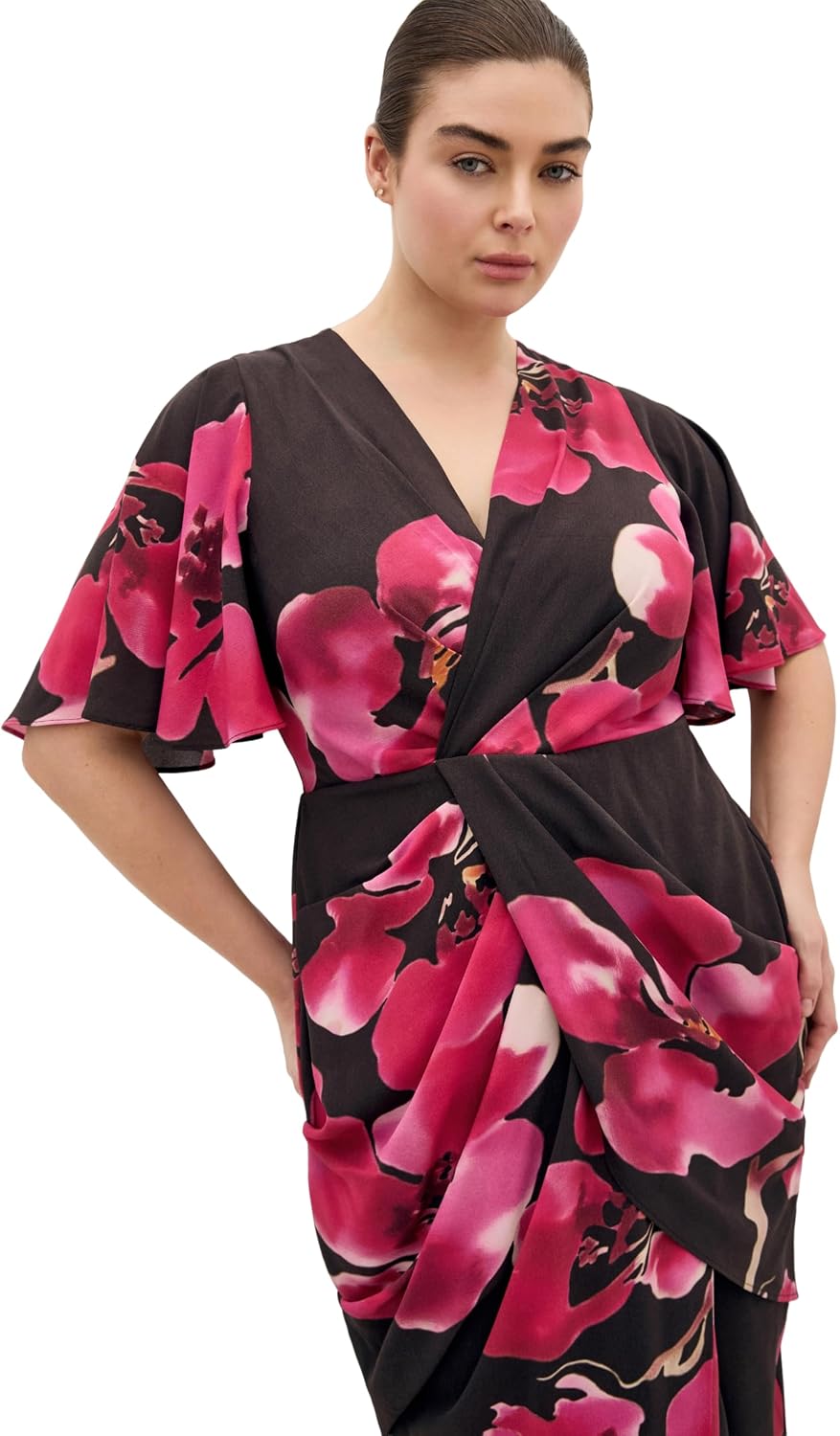 City Chic Plus Size Dress - Braelynn Fleur Print Maxi, 18