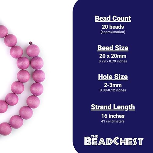 Miniatura 9 de TheBeadChest cuentas de madera redondas naturales de 0.315pulgadas, cuentas de madera sueltas espaciadoras para fabricar joyas, 4 tamaños (0.315,