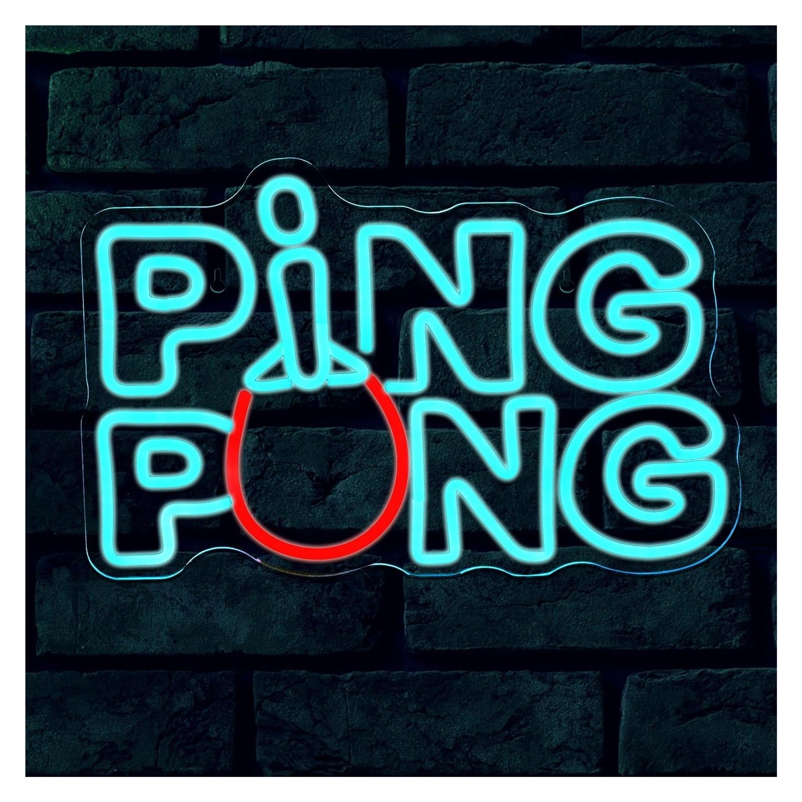 LEMST Signs Lamp PingPong Neon Sign Table Tennis Light Dimmable Wall Decor for Gym Kid's Room Table Tennis Court Logo 26cmх42cm