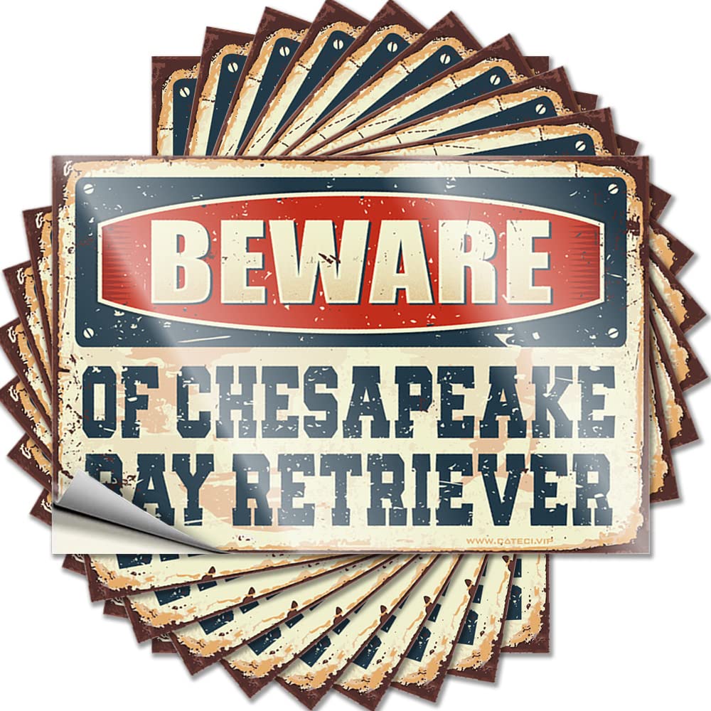 Tattoos Farmhouse Outdoor Decor Easy Apply | Beware of Chesapeake Bay Retriever Custom Cover Peel and Stick(8X12CM)