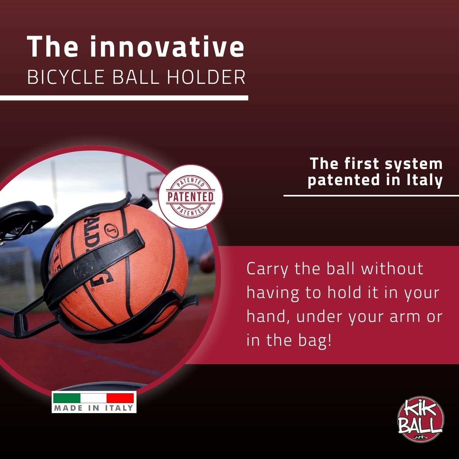 Bicycle Ball Holder, Safety Device for Children and Teenagers, Easy-to-Apply Holder, Suitable for Footballs, Volleyballs, Basketballs and Rugby Balls, Black