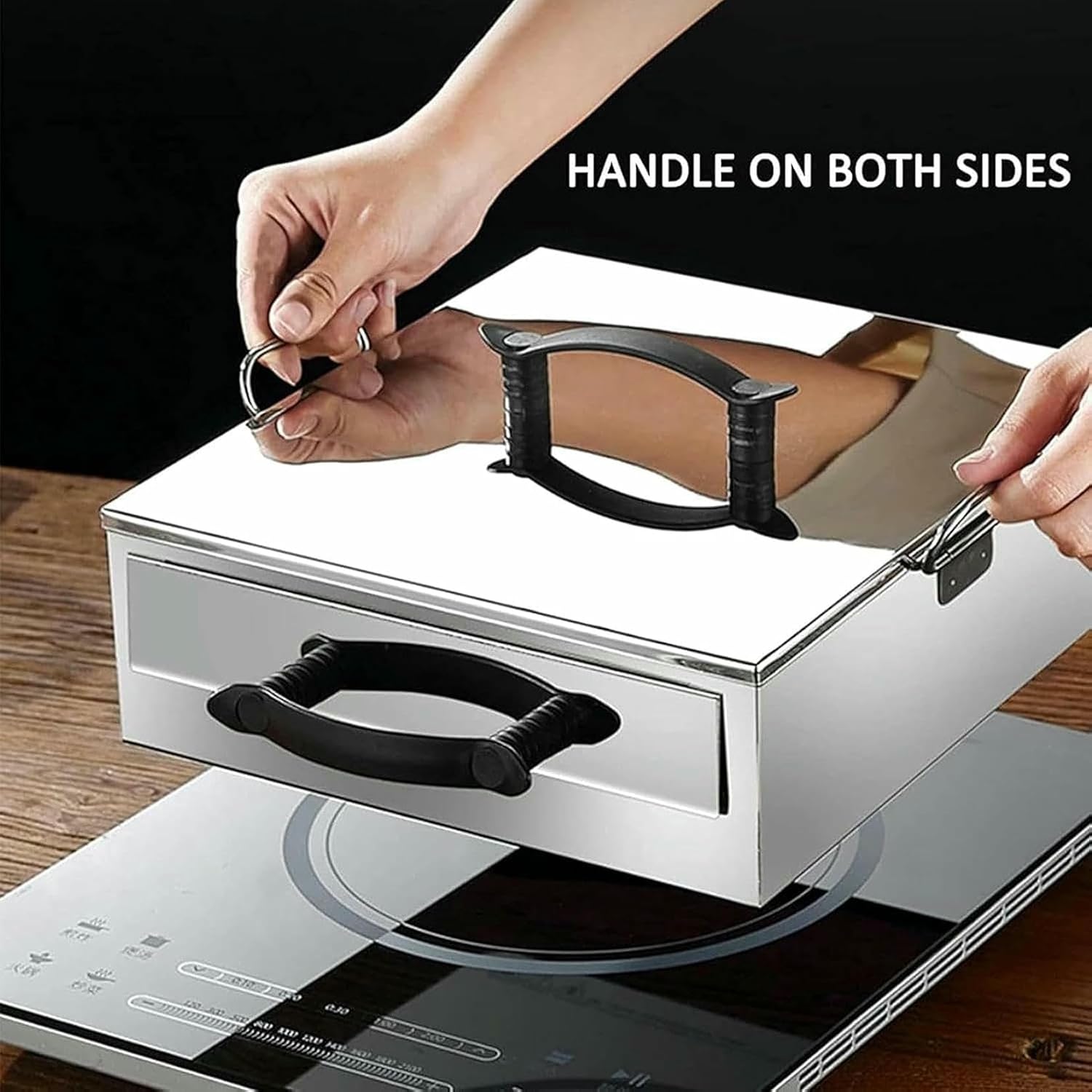 2-Layer Rice Noodle Rolls Machine, Cantonese Cuisine Roll Cooker Cookware Kitchen Food Steamer with 3 Stainless Steel Trays