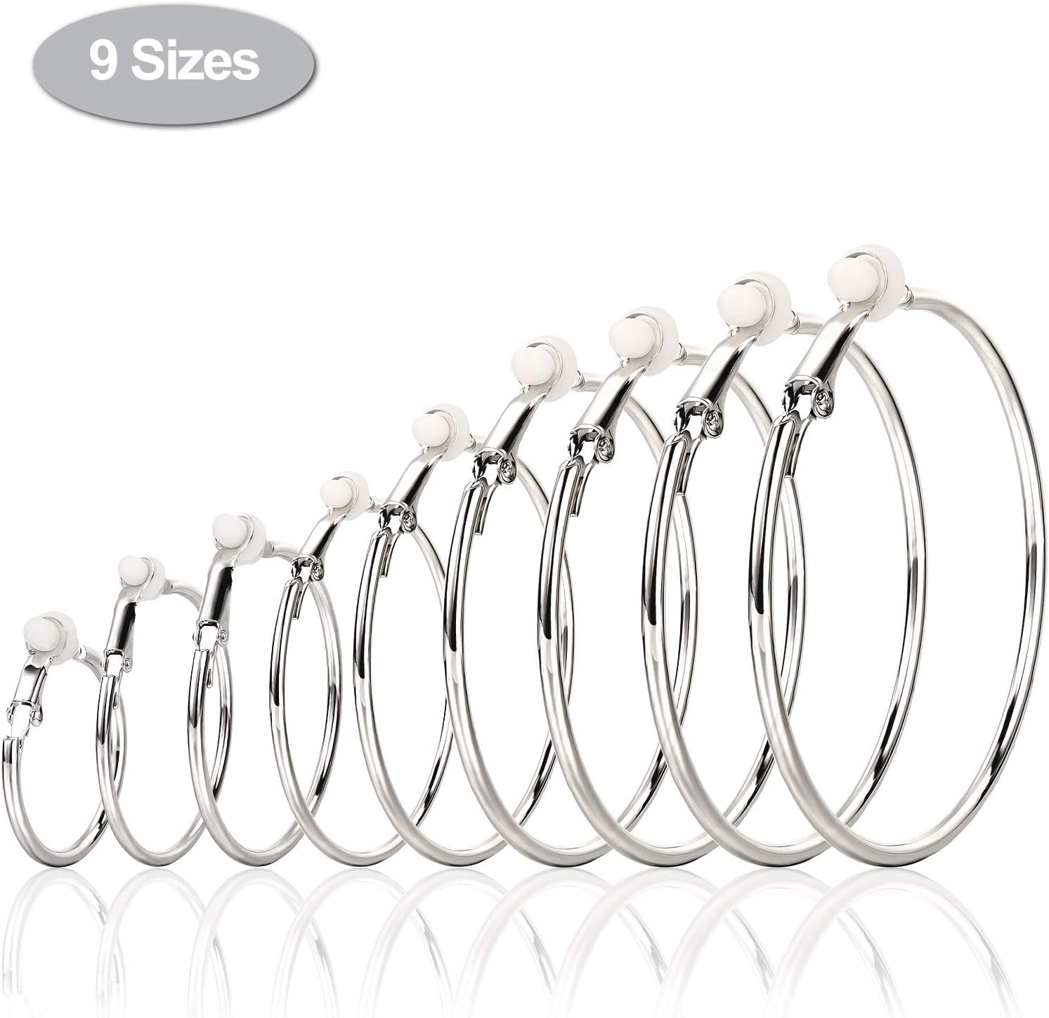 Sumind Clip on Hoop Earrings Hoop Gold Earrings Non Piercing Earrings Set for Women