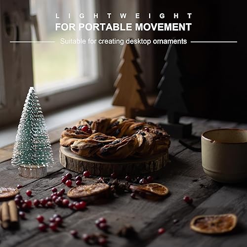 Miniatura 8 de NUOLUX Árbol de Navidad, árbol de pino en miniatura de escritorio, 6 piezas