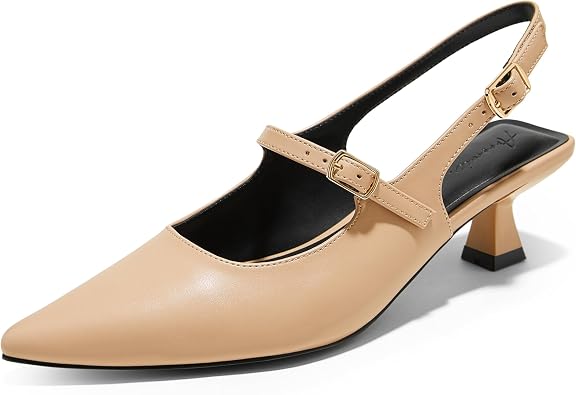 Arromic Kitten Heels for Women Slingback Heels 2 Inch Womens Pumps Kitten Heels Closed Toe Comfortable Dress Shoes