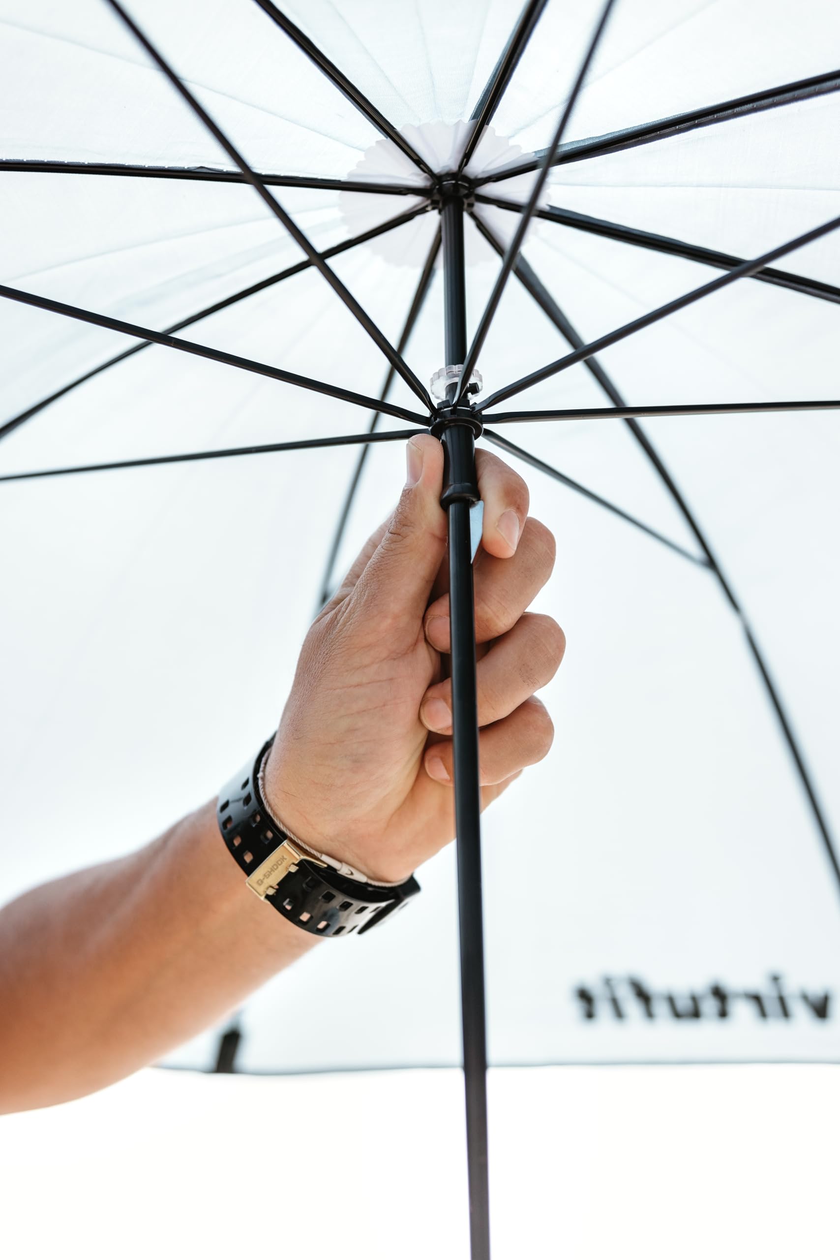 VirtuFit Parasol universel pour chaise – Parasol de camping – Parasol pour chaise avec attache universelle – Disponible en gris et beige, gris, taille unique