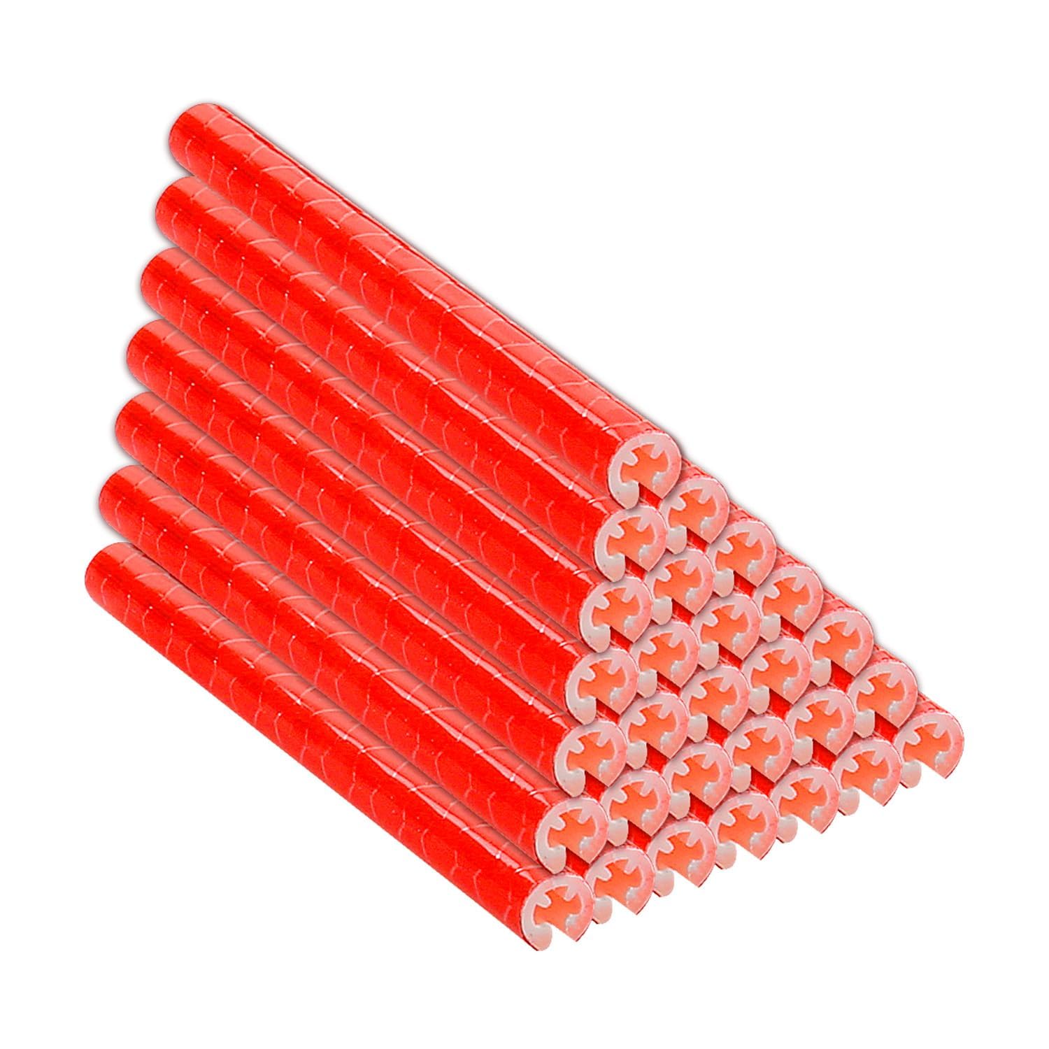 wellrun 48 Pcs Bike Spoke Reflectors,Bicycle Wheel Reflective Clips for Night Riding Safety,360 Degree Visibility Tube Warning Strip Covers for Road Mountain Wheelchair(Red)