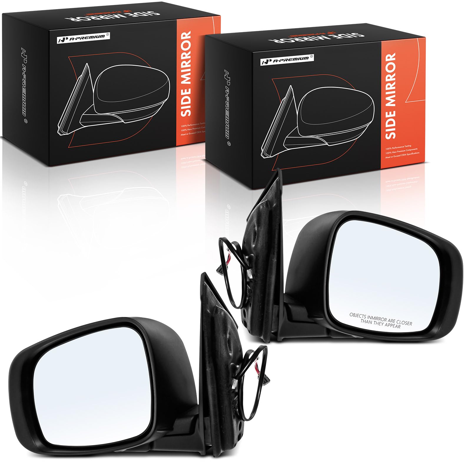 A-Premium Pair (2) Driver and Passenger Side Power Door Mirror - Compatible with Dodge Grand Caravan 2008-2016 & Chrysler Town & Country 2008-2020 -