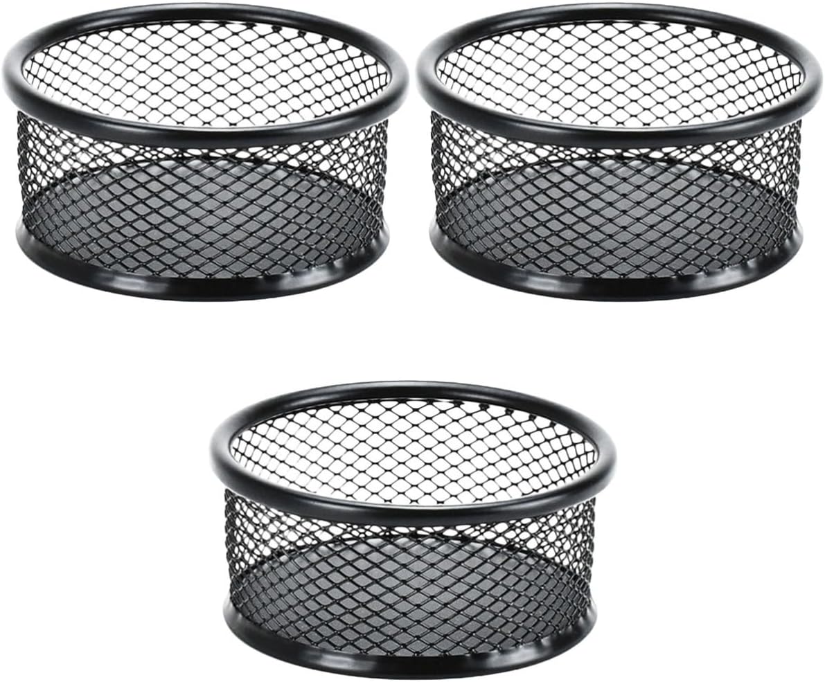 Luxshiny 3pcs Mesh Storage Box for Desk Multi-functional Paper Clip Organizer Sturdy Container for Office Supplies Space-saving Design for School and Home Use