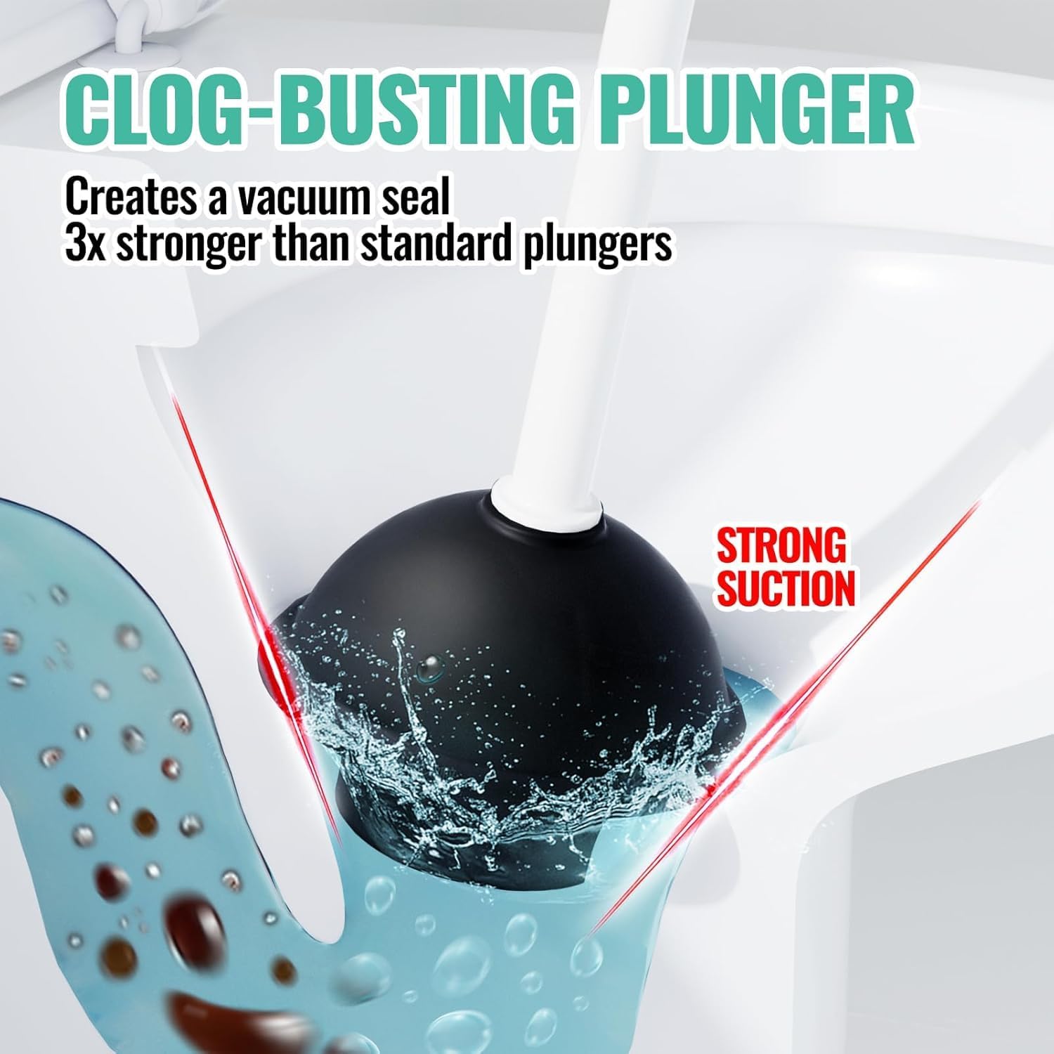 3PACK 4 in 1 Toilet Brush and Plunger Set with Crevice Cleaning Brush, Toilet Plunger and Brush Set with Extra Long Handle, Plungers for Bathroom Accessories, Toilet Plunger with Holder, White
