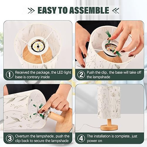 Miniatura 4 de Lámpara de mesa Pequeñas Lámparas de Mesita Pequeñas Flores Silvestres Hojas Lámpara de Mesa para Estudio Baño