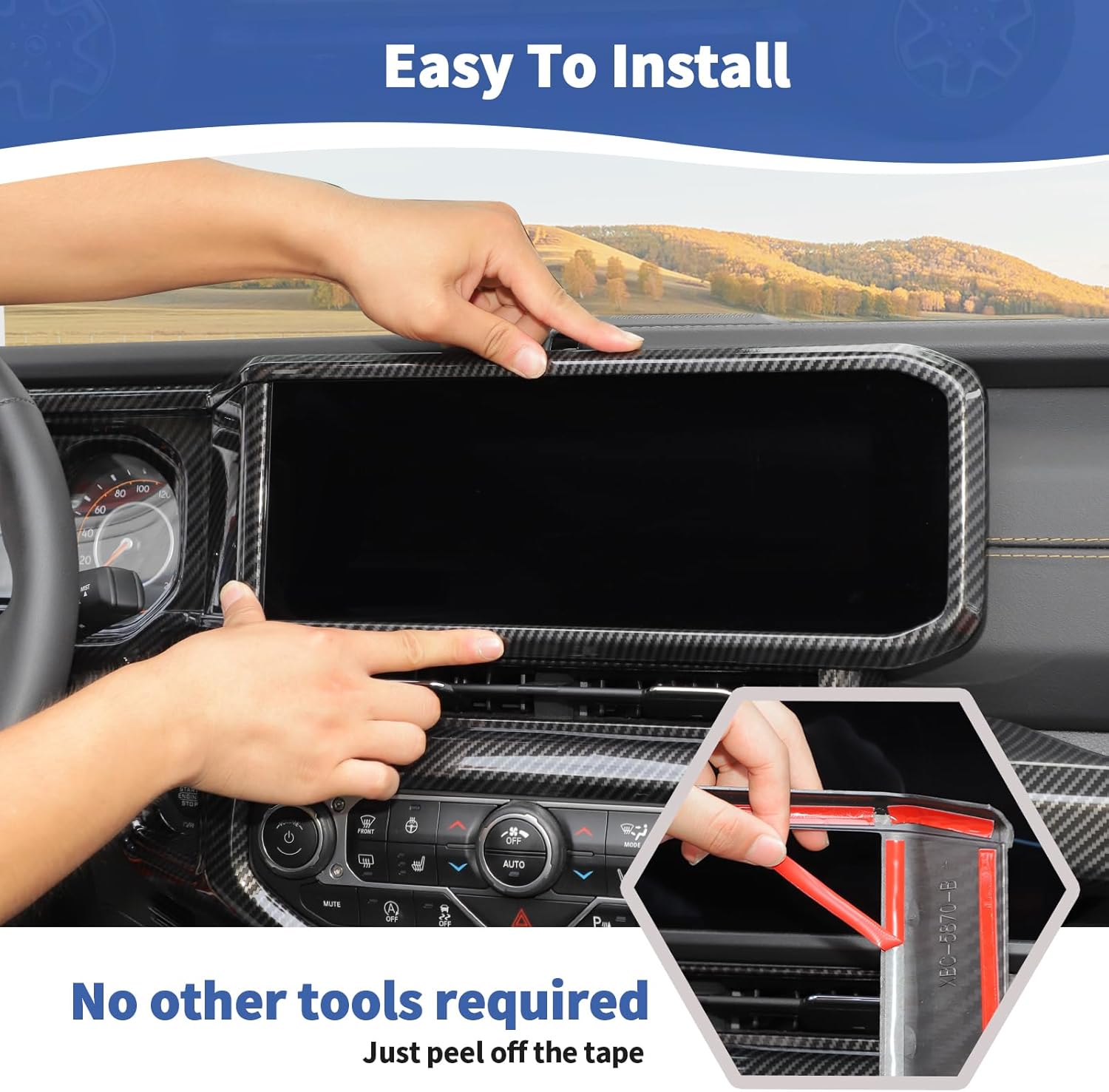 for Jeep JL Interior Trim Kit Carbon Fiber, Dashboard Accents Cover for Jeep Wrangler JL JLU Gladiator JT 2024 2025-Present ABS Interior Accessories 15pcs(Only for 2024+)