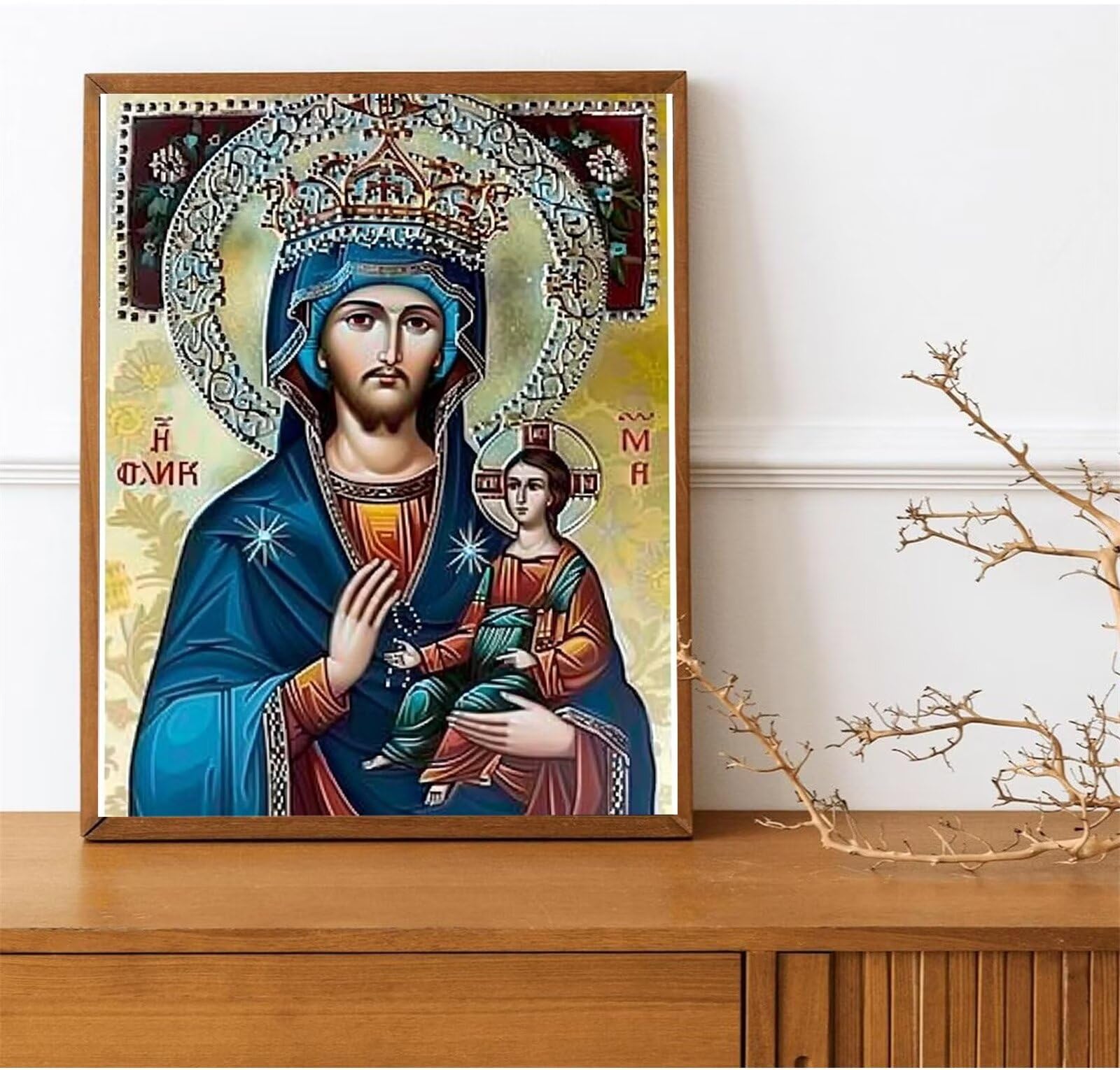 Peepezo DIY Malen nach Zahlen Erwachsene Jesus Erwachsene Malen nach Zahlen Kits auf Leinwand Sterne Malen nach Zahlen Kunsthandwerk Geschenk für Home Wall Deco 60x80cm (mit Rahmen)