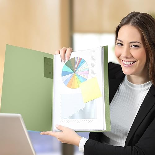 Vista 58 de Marspark 6 carpetas con fundas de plástico grandes de 8.5 x 11 pulgadas, 40 bolsillos, 80 páginas, portafolio de arte, protector de hojas Negro