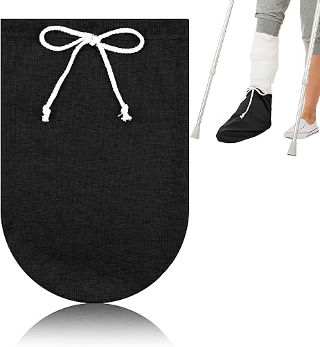 Funda de calcetín fundida para pies, funda fundida para pies, funda para piernas, funda ajustable con cordón para hombres y mujeres (negro)