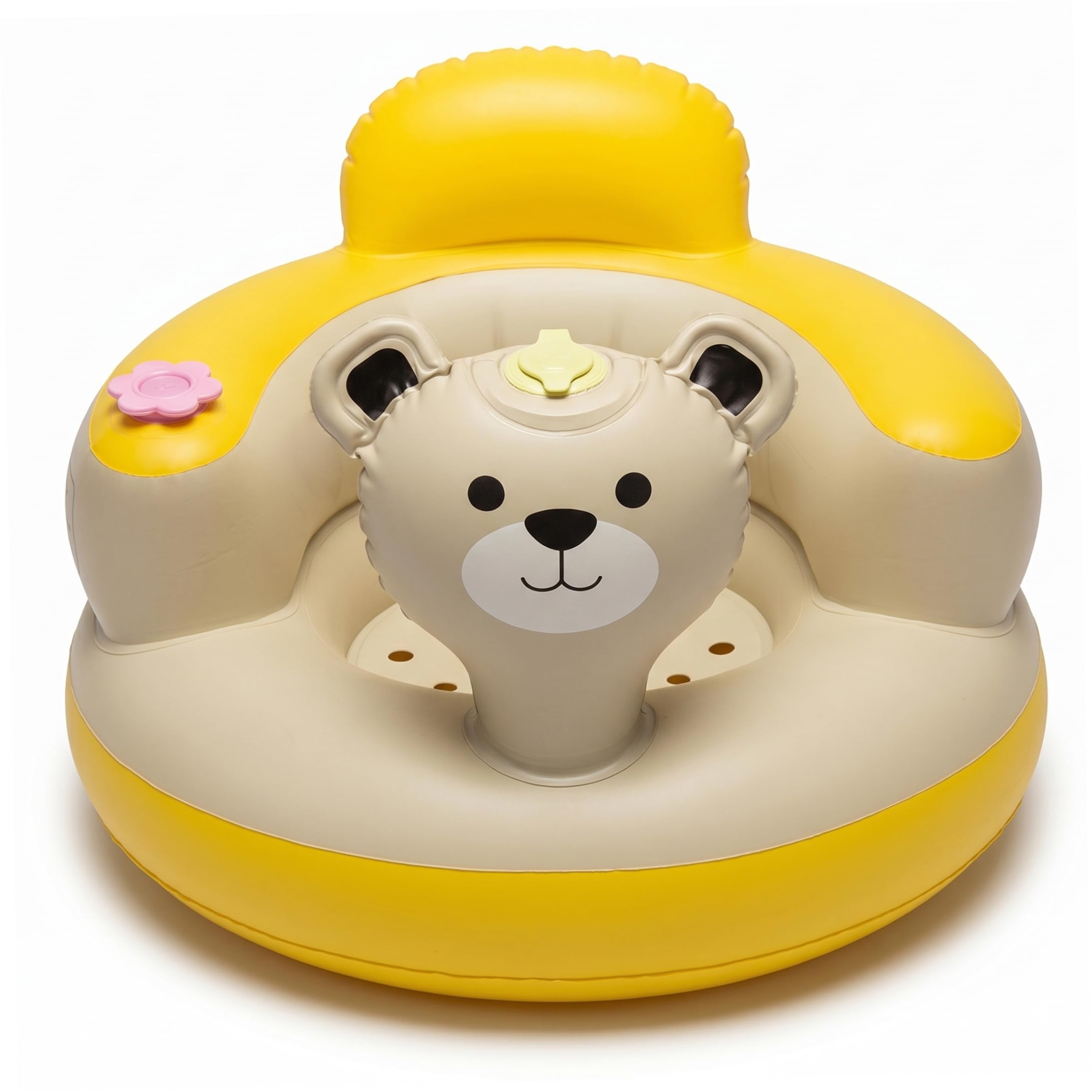 Entartay Inflatable Baby Chair, PVC Baby Sofa With Backrest And Armrests– Portable Blow Up Seat For Sitting Practice & Play, Yellow
