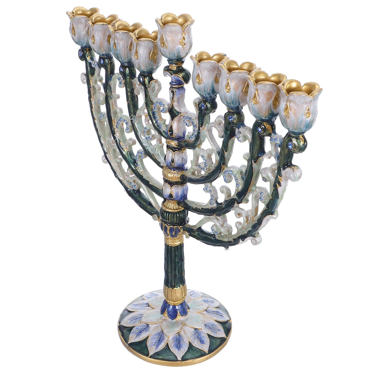 BESTOYARD Nove Bracci Candelabro Retrò in Lega di Zinco per Tavolo
