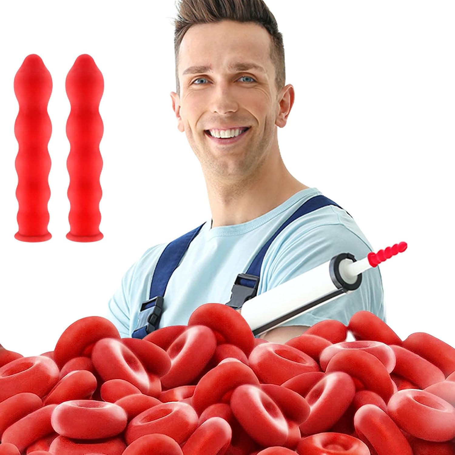 40 Tapas Reutilizables para Tubos de Pegamento Color Rojo miniatura 1