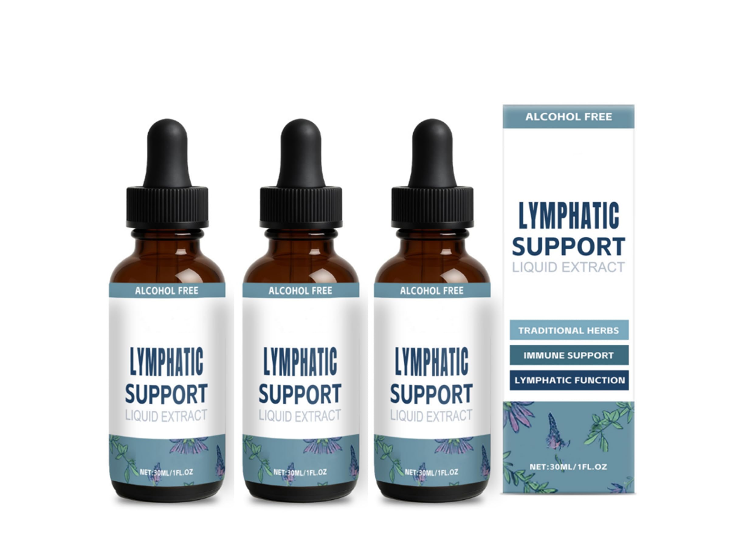Liquido di supporto linfatico | Supporto immunitario e purificante | 30 ml/1 oz,3pcs