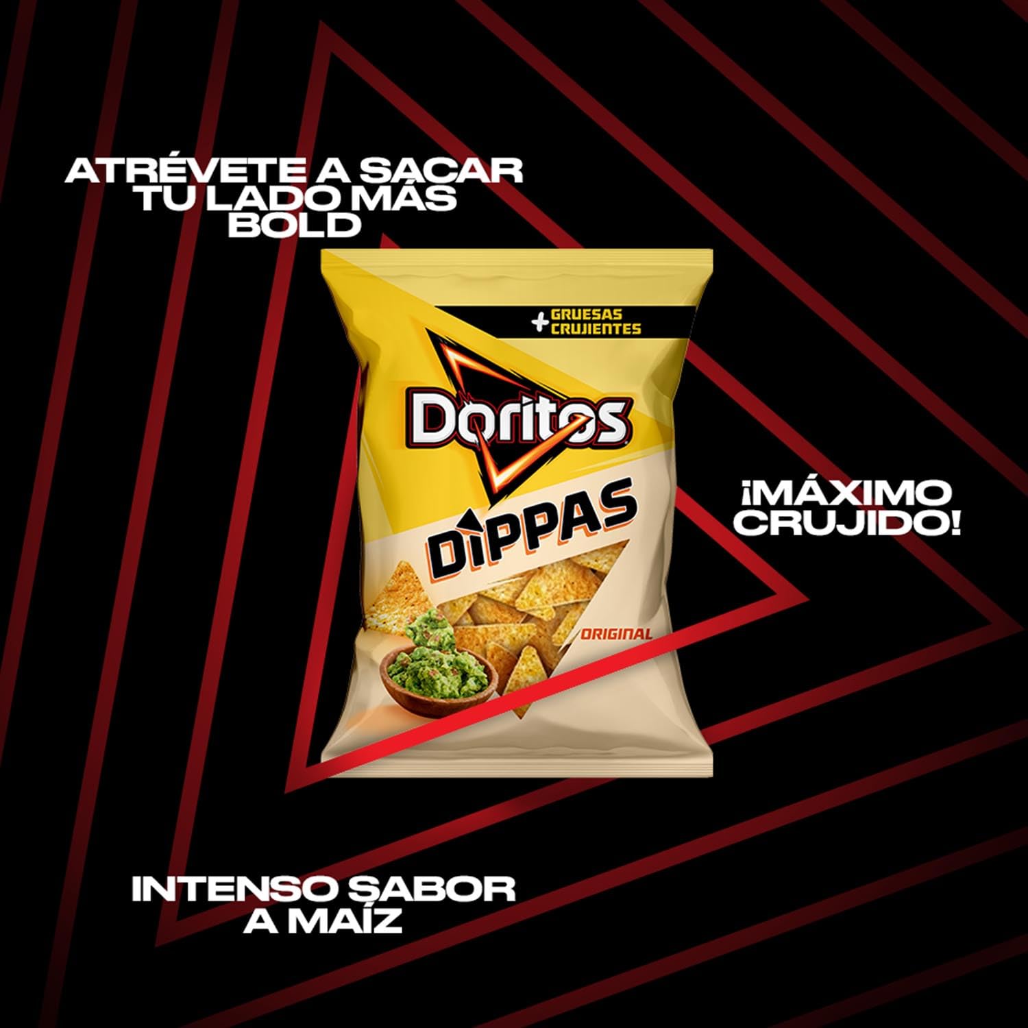 DORITOS Dippas Nachos de Maíz Sabor Original para Aperitivo y Dips, Bolsas Individuales de 150 g, Pack de 15