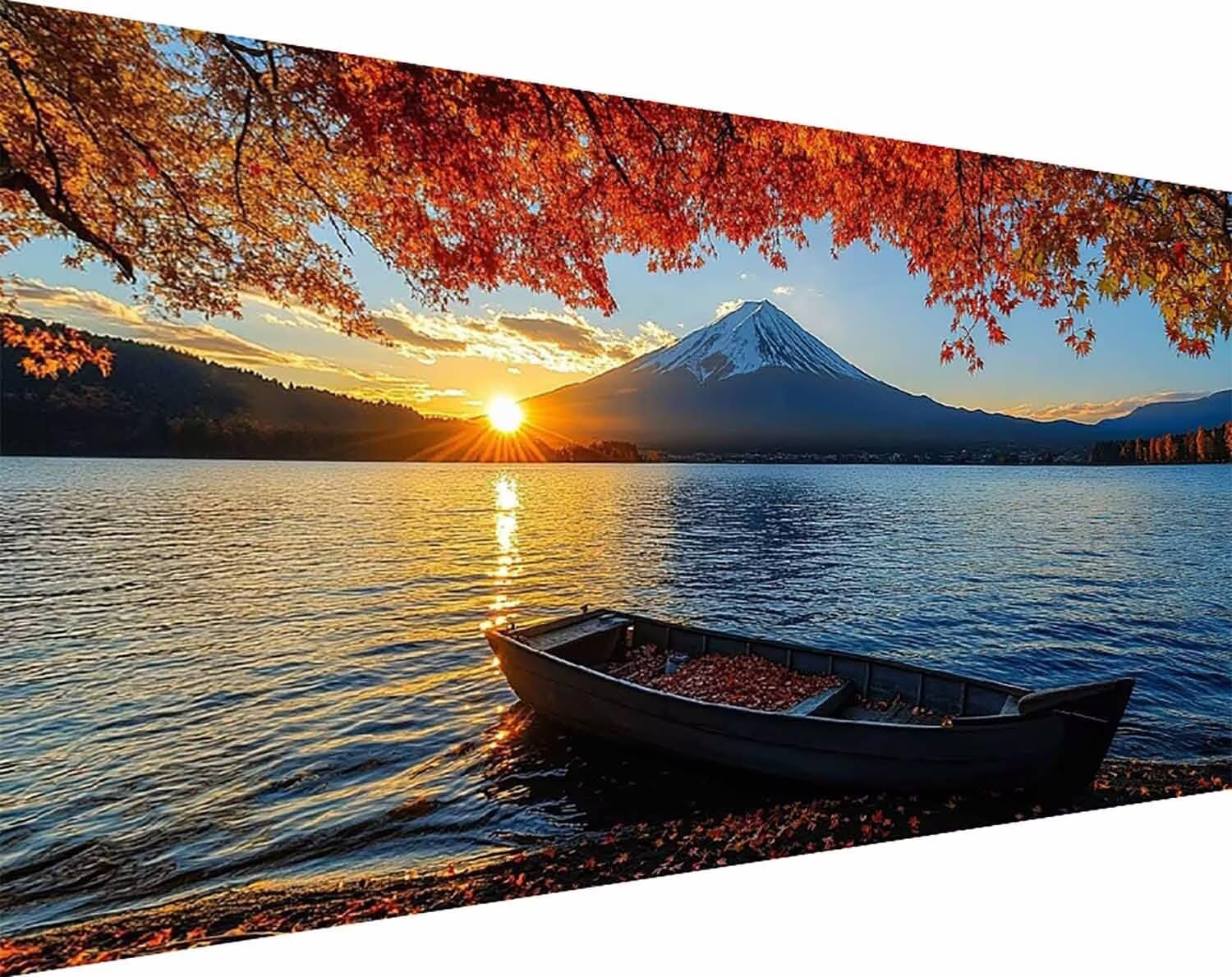 Diamentowy obraz Mount Fuji diamentowe zestawy artystyczne dla dorosłych, kryształ drzewny zestaw artystyczny dla dorosłych dzieci DIY 5D kwadratowe pełne wiercenie klejnot kropki stras haft