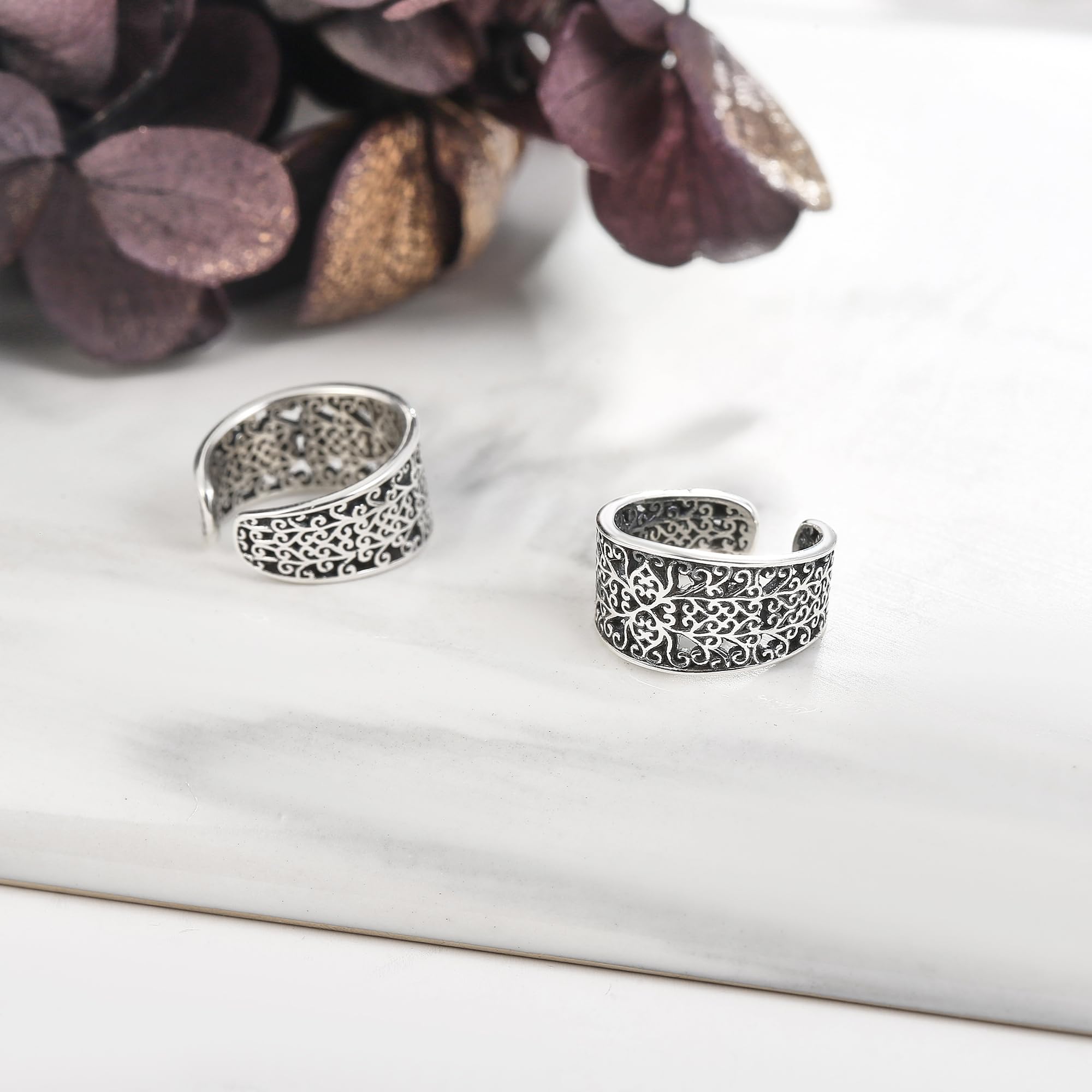 Filigran Ohrstulpe Sterlingsilber Keltischer Knoten Ohrclips Nicht durchdringend Knorpelohrringe Boho Schmuck Geschenke für Frauen