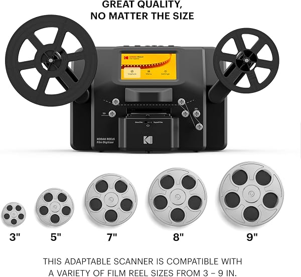 Kodak Reels 8 mm and Super 8 Films Digitizer Converter with Big 5 Inches Screen, Scanner Converts Film Frame by Frame to Digital MP4 Files for Viewing, Sharing and Saving on SD Card - 4