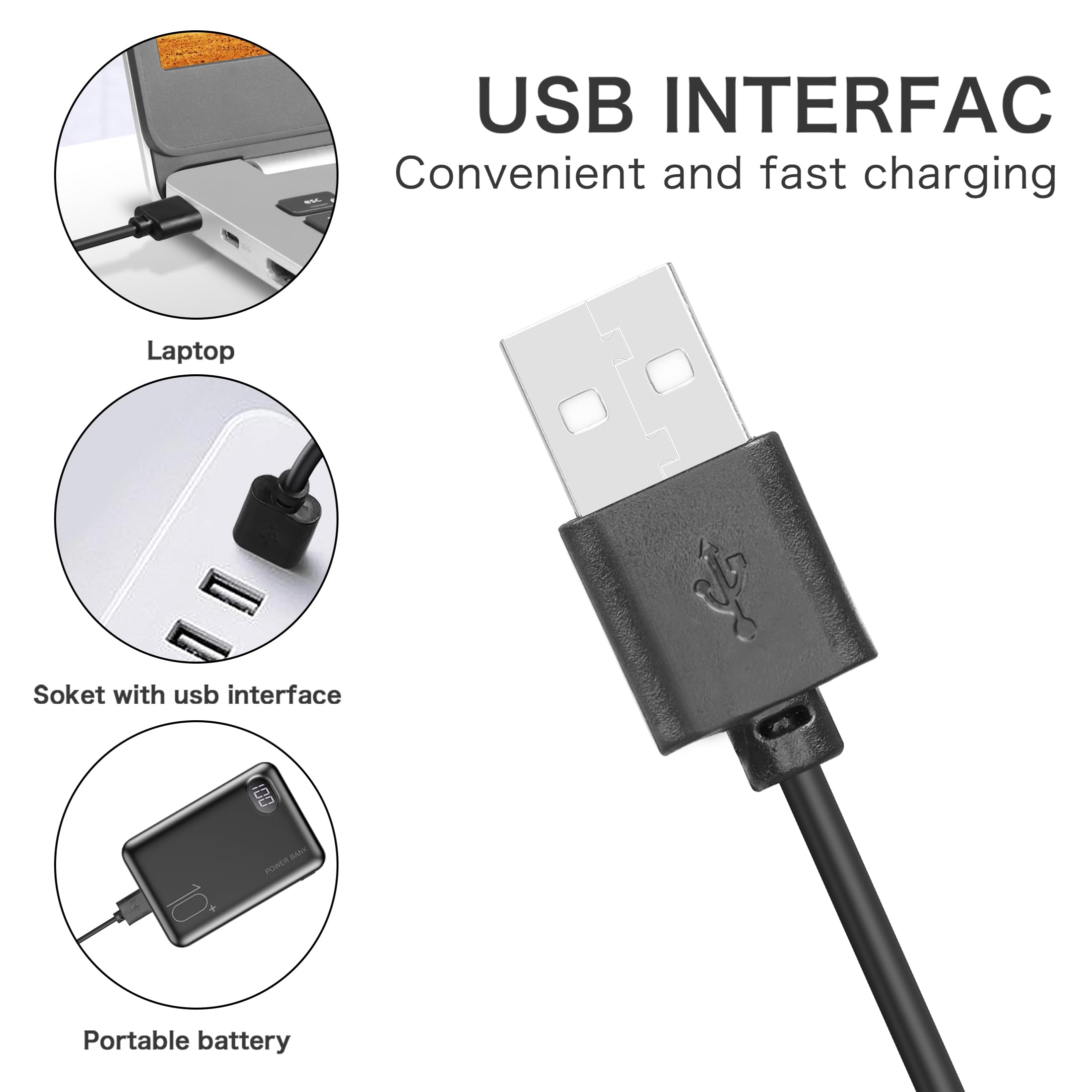 YAODHAOD 7 Plug 5V USB C Shaver Charger Cable,One Blade Charging Cable Compatible with Philips Norelco HQ8505 5000/7000 QP2620 Whale Kemei Babybliss etc - Image 3