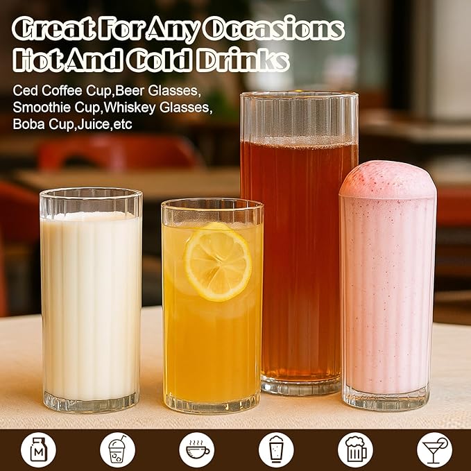 Set de 12 Vasos Ribeteados LemonRoad 12 oz y 15 oz miniatura 7