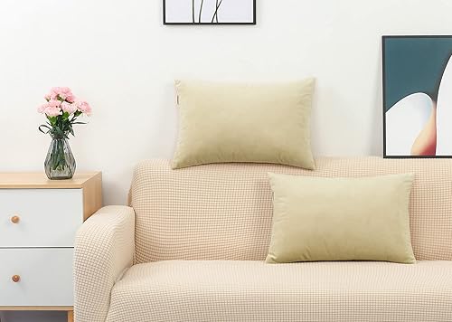 Miniatura 2 de TangDepot Juego de 2 fundas de almohada de terciopelo súper suaves, fundas de almohada lumbar, fundas de almohada - (12 x 18 pulgadas, 2 piezas,