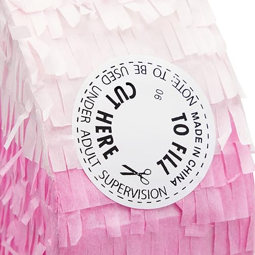 Miniatura 20 de BLUE PANDA Piñata de margarita número 1, 16.5 x 11 x 3 pulgadas, rosa y dorada, piñata de princesa de 1 año para decoración de primer cumpleaños