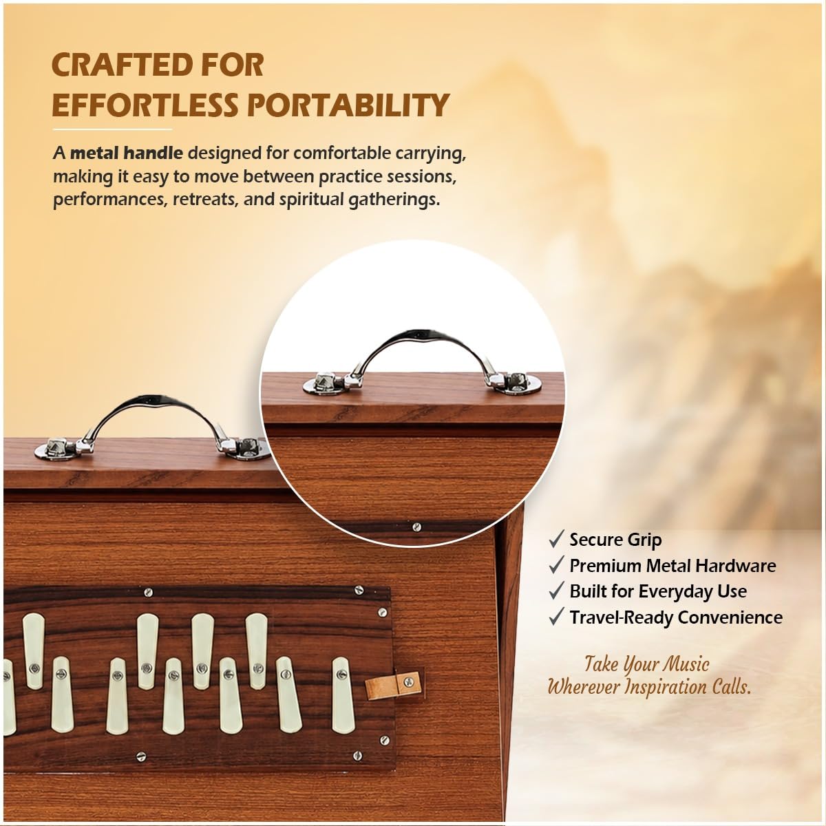 Shruti Box M2 Low G, strumento musicale indiano Surpeti Shruti Box sintonizzato a 432 Hz, Shruti con borsa per il trasporto
