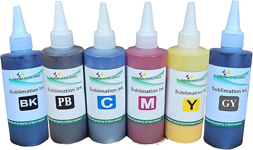 Vivid Colors 20.3 fl oz (3.4 fl oz/por botella) 552 T552 Tinta de sublimación de tinte Botella de recarga para Ep ET-8500 ET-8550 Super Tank