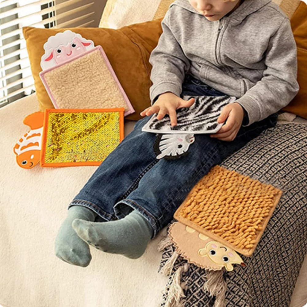 ODOXIA Dalles Sensorielles Pour Enfants | Tapis Sensoriels Pour Enfants Autistes Exploration Multisensorielle Jouets A Texture Sensory Mats Animals
