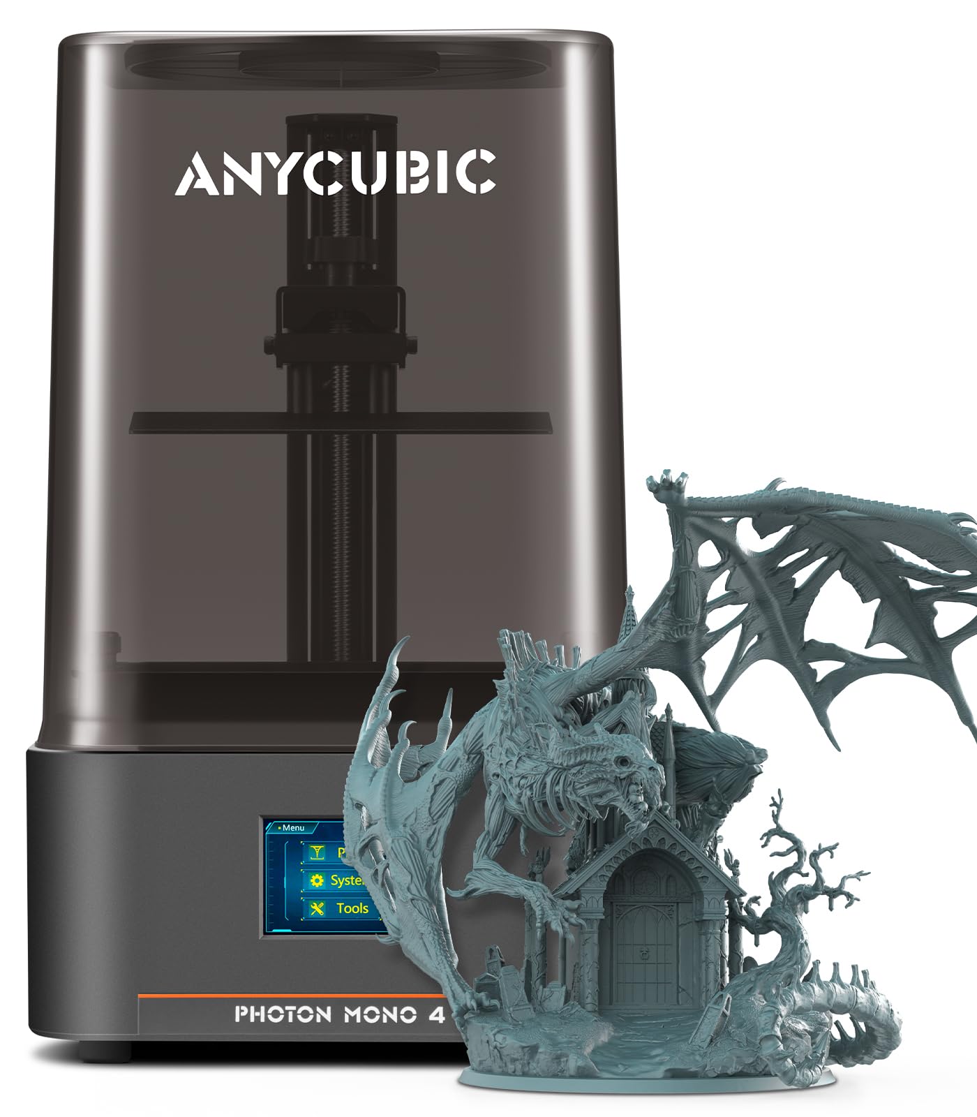 Photo 1 of ANYCUBIC Photon Mono 4 10K Resin 3D Printer, 7'' HD Mono LCD Screen, Power Off Resume, Upgraded Light Source, Print Volume 6.04'' x 3.43'' x 6.49''
