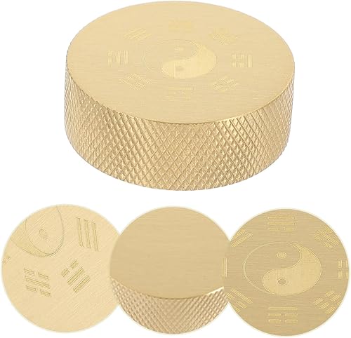 Miniatura 3 de BESPORTBLE Town Ruler Pisapapeles de cobre Feng Shui Bagua Decoración Mesas Mesa Cobre Papel Wights Metal Pisapapeles Artesanía Chino Feng Shui