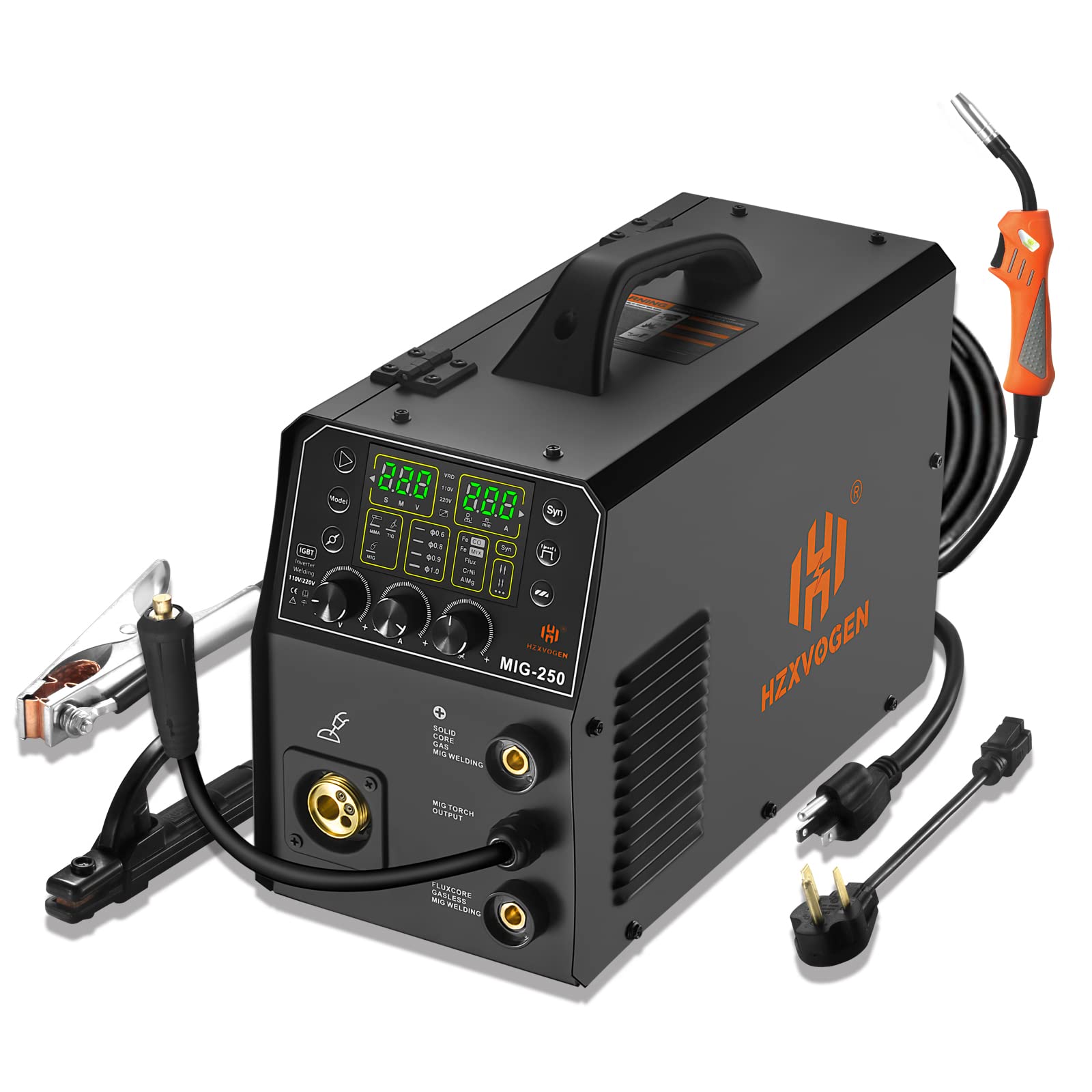 Buy HZXVOGEN MIG Welder 250A Aluminum 4 in 1 Dual Voltage MIG Welder