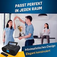 KLIM Boombox B4 Hordozható CD Lejátszó AM/FM Rádióval, Bluetooth, USB, MP3, AUX Funkcióval, Újratölthető Akkumulátorral és Távirányítóval, F 7