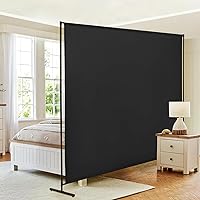 JAUZVIL 71x71 Adjustable Height Room Divider Panel Black - Freestanding Privacy Screen for Office Bedroom Home Separation