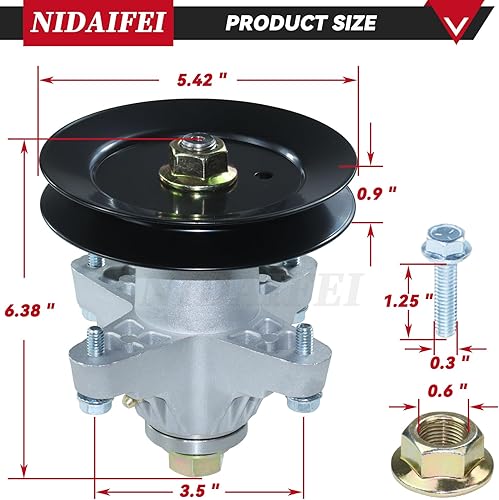 Miniatura 2 de Paquete de 3 conjuntos de husillo 918-04126 con polea tensora 756-04129 954-04044A correa en V que reemplaza a MTD 618-04125, 618-04125A, 618-04126,