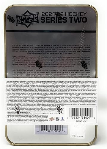 Miniatura 2 de Upper Deck 2021-22 Serie 2 Tarjetas de hockey Lata de coleccionista